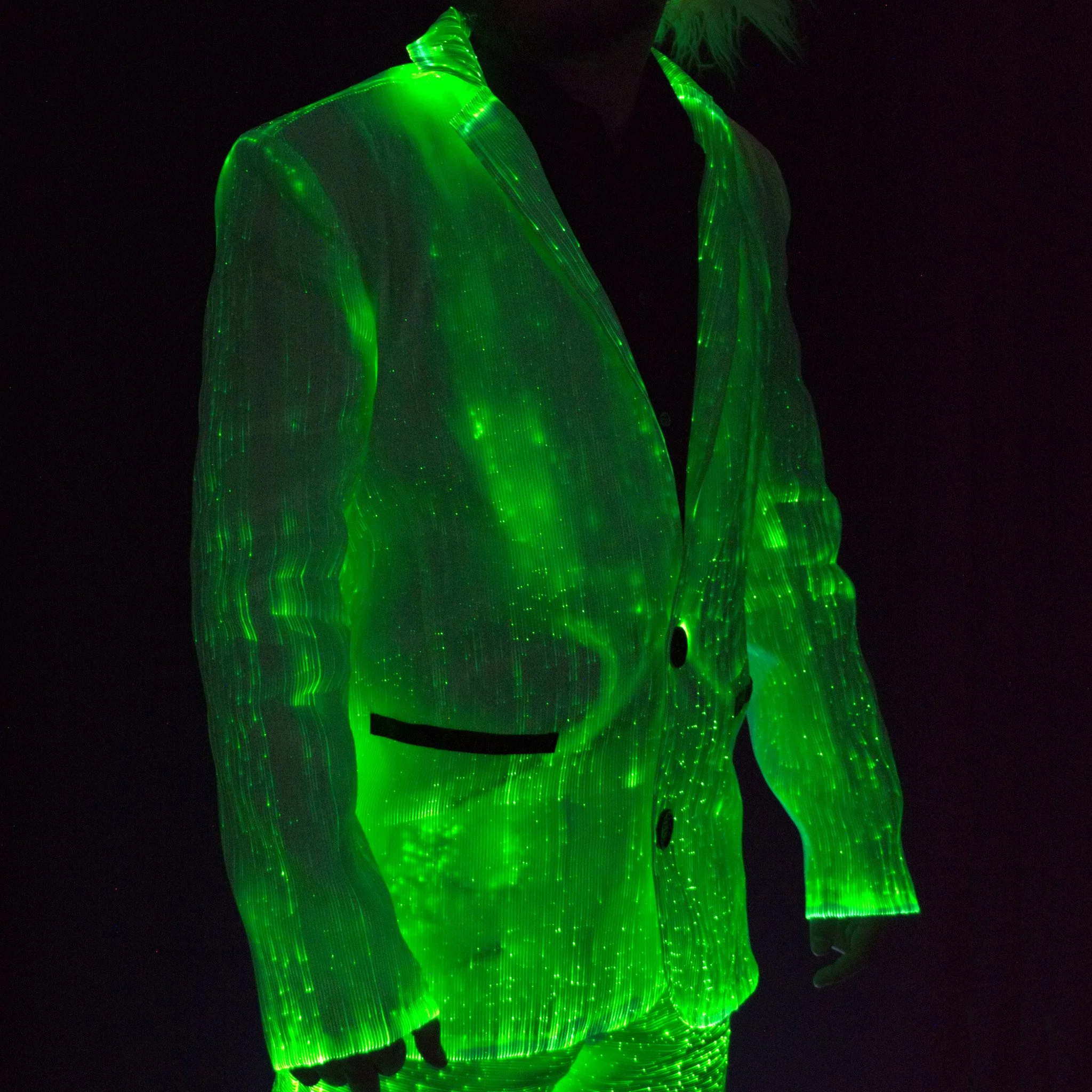 Sound Activated LED Light Up Fiber Optic Jackets - Bluetooth - Image 3